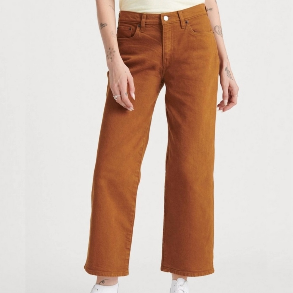 Lucky Brand Mid Rise Authentic Wide Leg Crop in Monks Robe